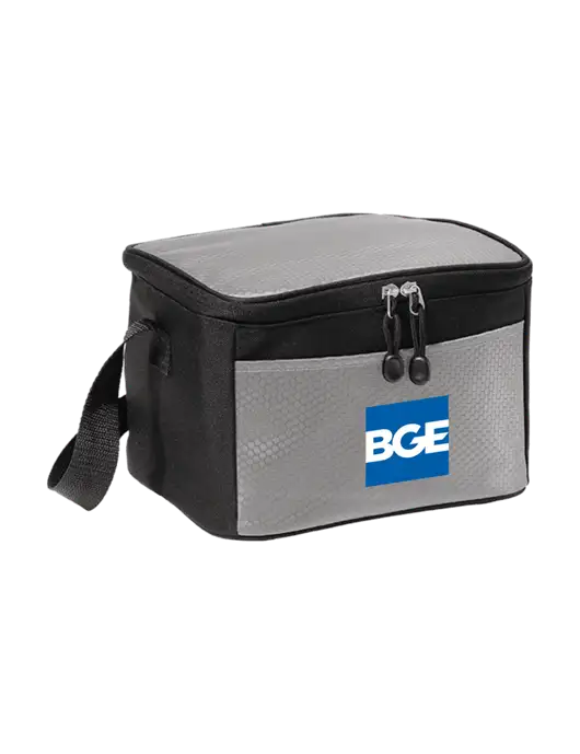 6 Can Grey/Black Cube Cooler w/BGE Logo