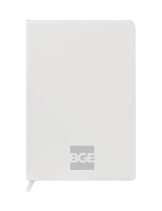 Fabrizio White Hard Cover 5.75 x 8.3  Journal w/BGE Logo