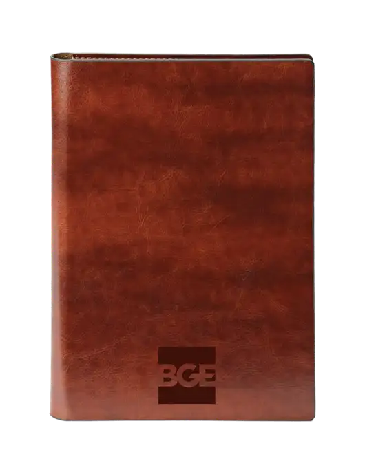 Fabrizio Brown 7 x 9.625 Padfolio & Notepad w/BGE Logo