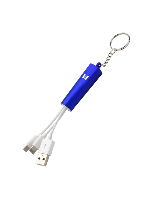 Blue Light-Up Charging Cable with Key Ring w/BGE Logo