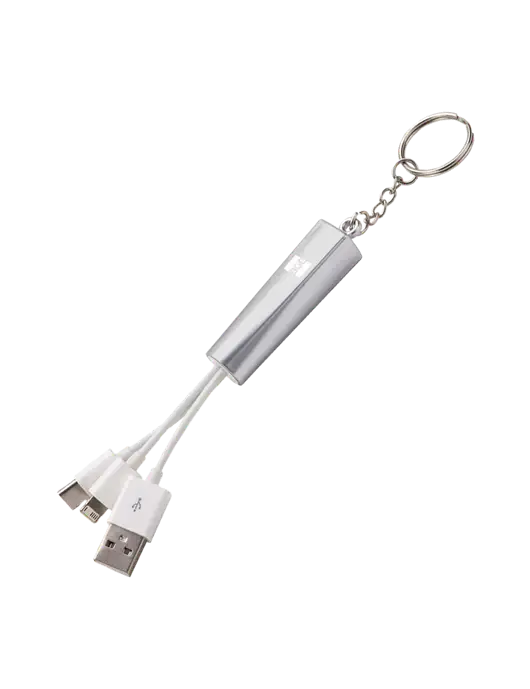 Silver Light-Up Charging Cable with Key Ring w/BGE Logo