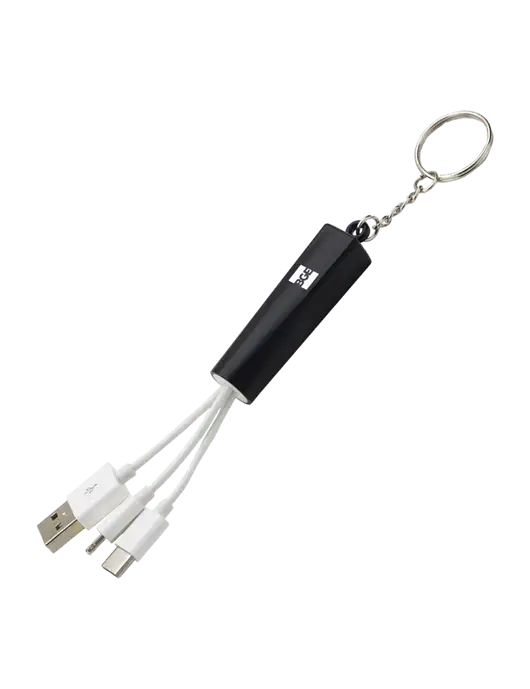 Black Light-Up Charging Cable with Key Ring w/BGE Logo