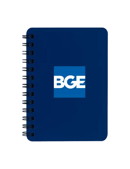 Sturdy Navy Blue Hardcover Notebook, 5.25 x 7 w/BGE Logo
