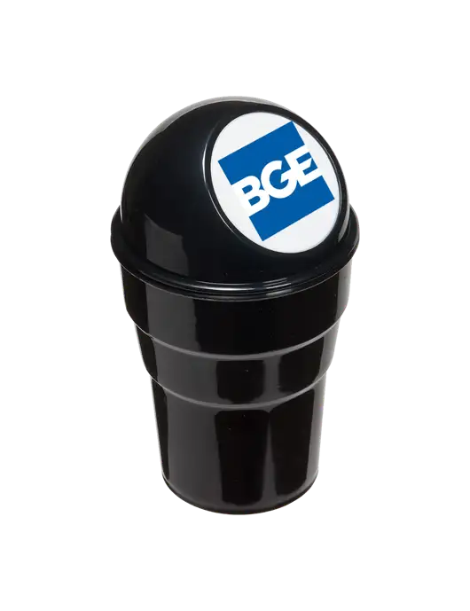 Black Car Cup Holder Trash Can w/BGE Logo
