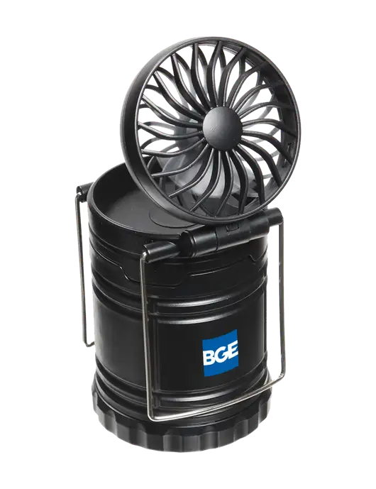 Black Retro Lantern with Fan w/BGE Logo