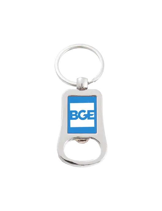 Silver & Blue Bottle Opener Keychain w/BGE Logo