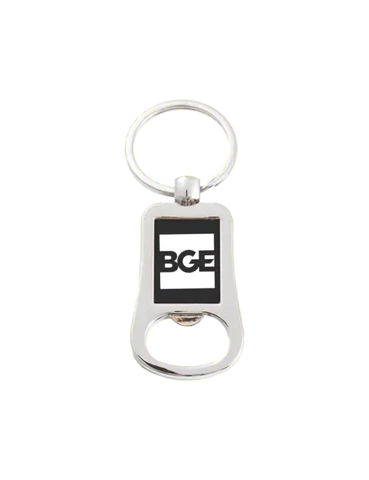 Silver & Black Bottle Opener Keychain w/BGE Logo