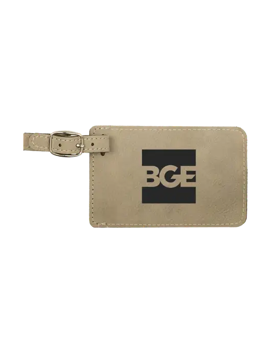Tan Leatherette Luggage Tag w/BGE Logo