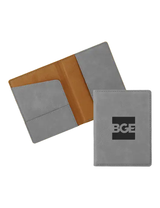 Grey Leatherette Passport Holder w/BGE Logo