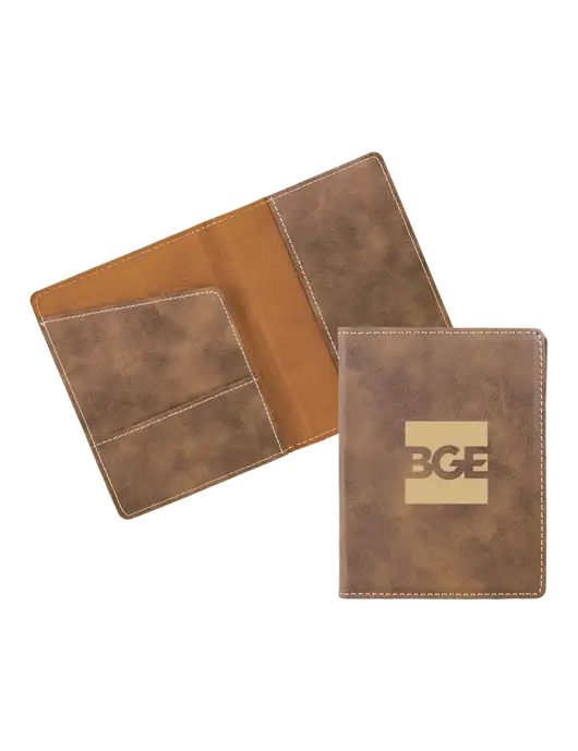 Rustic Leatherette Passport Holder w/BGE Logo