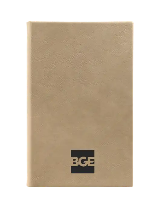 Tan Leatherette 5.25 x 8.25 Journal w/BGE Logo