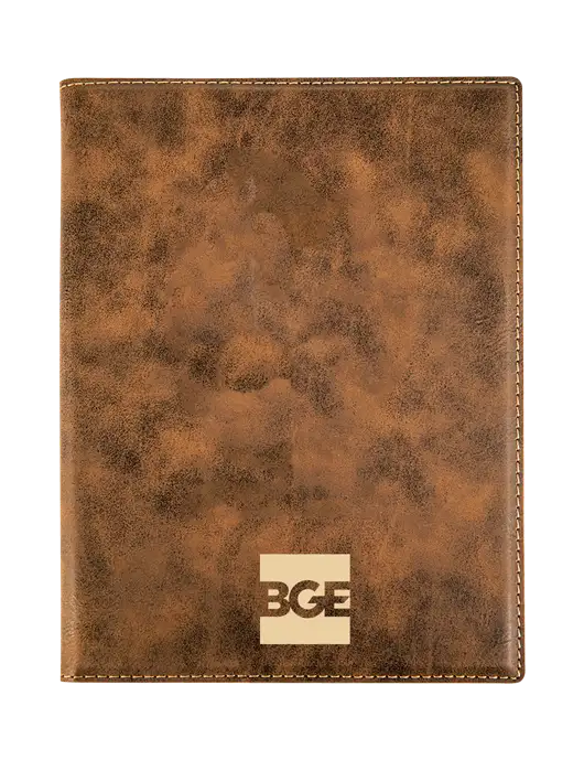 Rustic Leatherette 7 x 9 Portfolio with Notepad w/BGE Logo