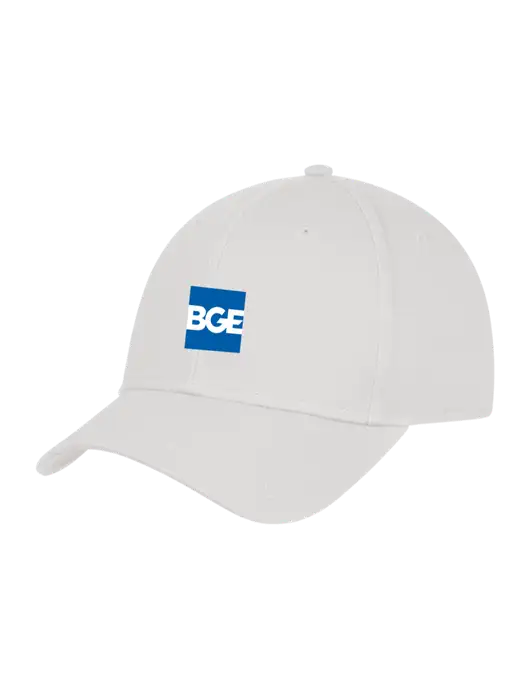 White Structured Cap Hook & Loop w/BGE Logo