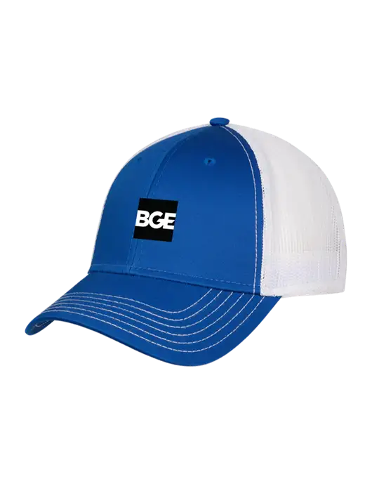 Royal & White Mesh Trucker Cap Snap Back w/BGE Logo