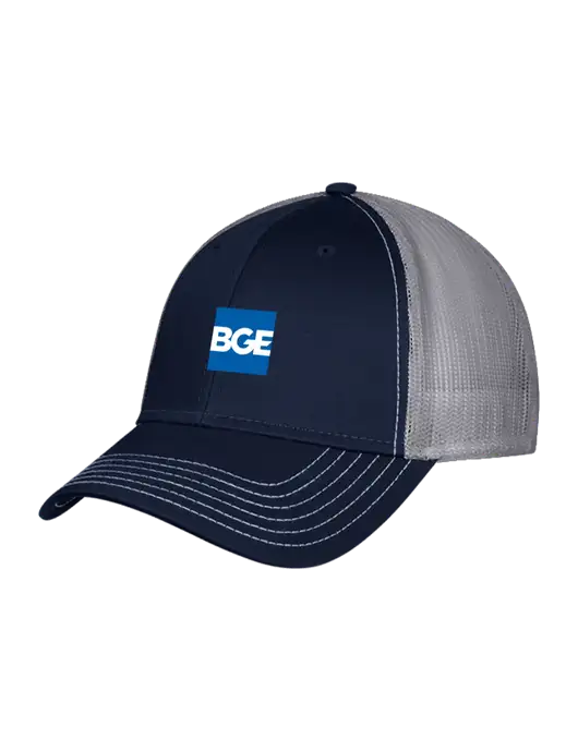 Navy & Grey Mesh Trucker Cap Snap Back w/BGE Logo