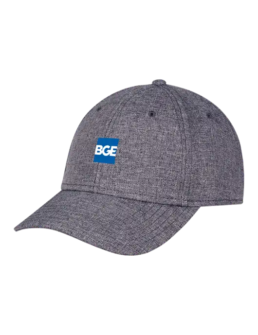 Heather Charcoal Structured Linen Look Cap Hook & Loop w/BGE Logo
