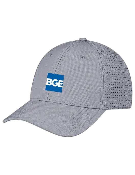 Grey Performance Stretchable Cap Hook & Loop w/BGE Logo