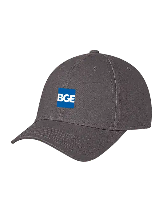 Medium Dark Grey Structured Soft Snap Closure Hook & Loop Cap w/BGE Logo