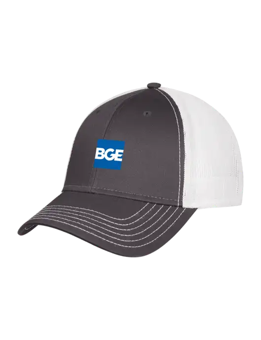 Dark Grey/White Mesh Trucker Cap Snap Back w/BGE Logo