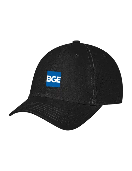 Black Structured Soft Snap Closure Hook & Loop Cap w/BGE Logo