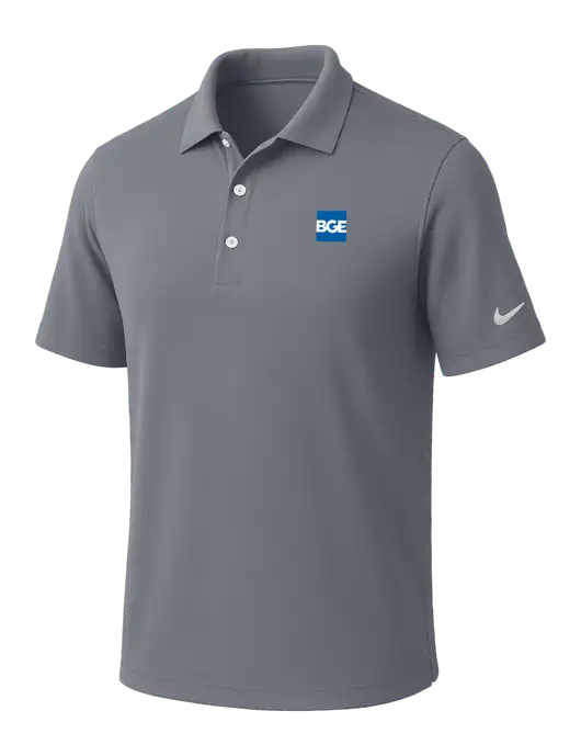 NIKE Medium Grey Dri-Fit Micro Pique Polo w/BGE Logo