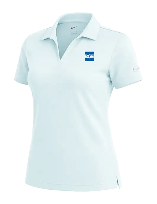 NIKE Very Light Blue Womens Dri-Fit Micro Pique Polo w/BGE Logo