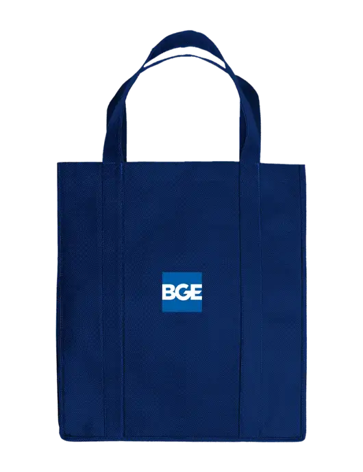 Eco Reusable Jumbo Navy Blue Shopping Bag w/BGE Logo