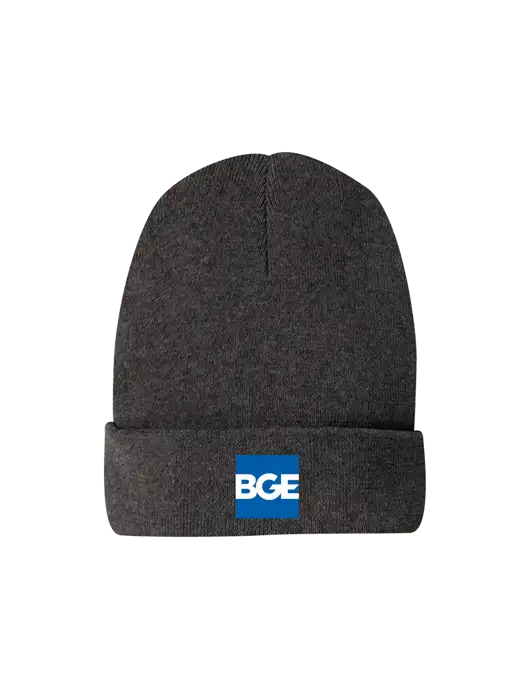 Recycled Charcoal Heather Beanie w/BGE Logo