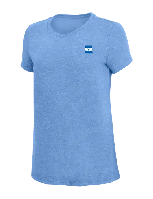 Womens Simply Soft Maritime Frost 4.5oz Poly/Combed Ring Spun Cotton T-Shirt
 w/BGE Logo
