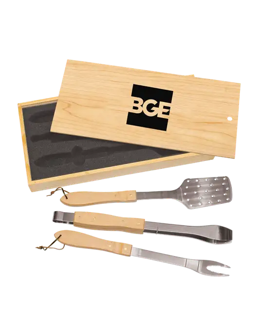 Wood BBQ Gift Set w/BGE Logo