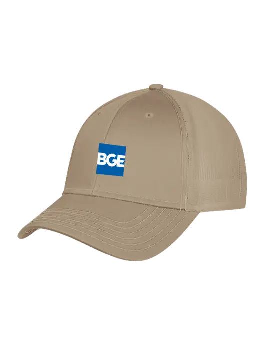 Khaki Mesh Trucker Cap Snap Back w/BGE Logo
