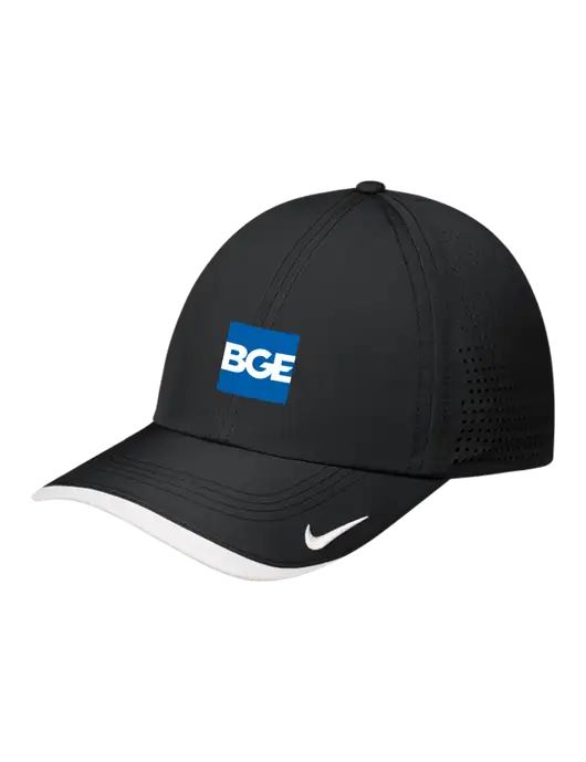 Nike Black/White Dri-FIT Perforated Performance Cap w/BGE Logo