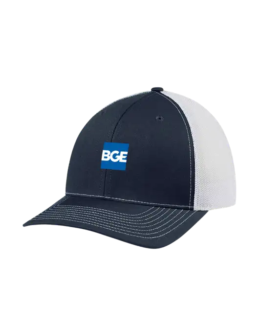 Richardson Adjustable Snapback Original 112 Trucker Cap Navy w/White Mesh w/BGE Logo