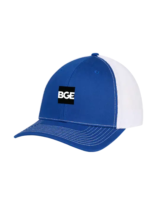 Richardson Adjustable Snapback Original 112 Trucker Cap Royal w/White Mesh w/BGE Logo