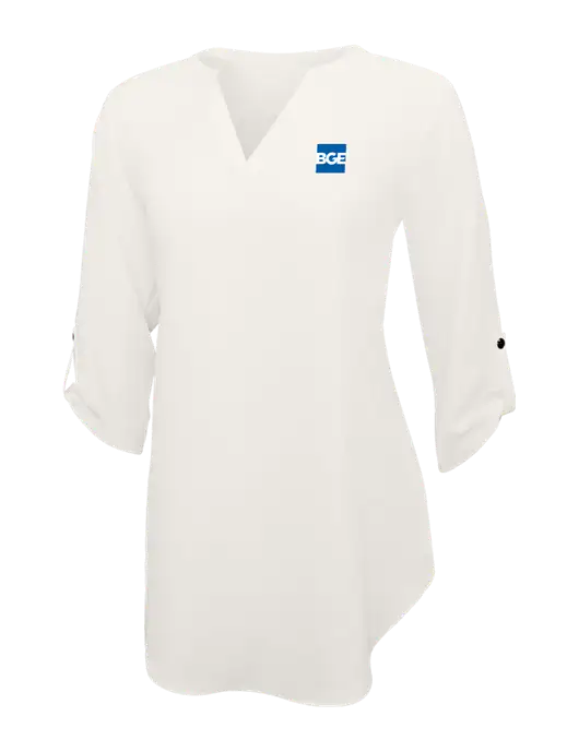 Ivory Womens 3/4 Sleeve Tunic Blouse w/BGE Logo
