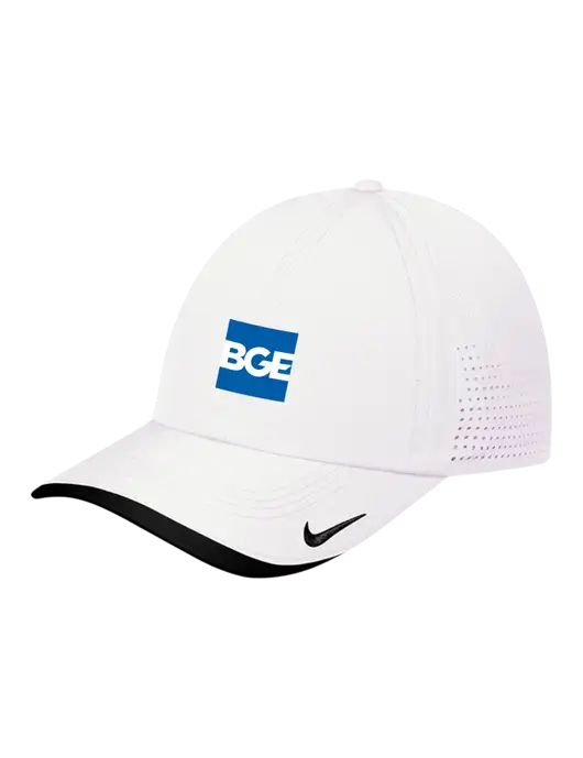 Nike White/Black Dri-FIT Perforated Performance Cap w/BGE Logo
