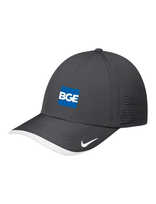 Nike Dark Grey/White Dri-FIT Perforated Performance Cap w/BGE Logo