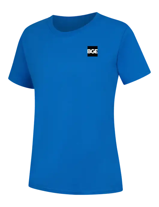 Womens Royal Blue Core Blend Tee w/BGE Logo