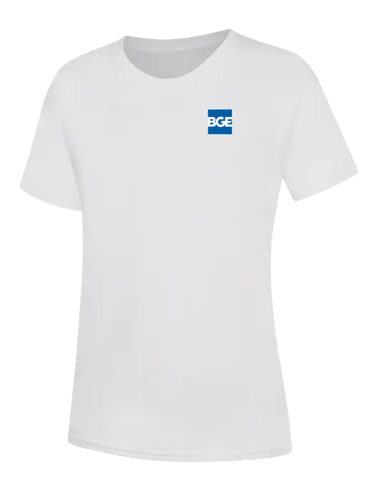 Womens White Core Blend Tee w/BGE Logo