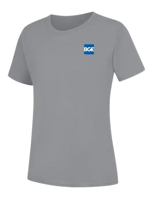 Womens Light Grey Heather Core Blend Tee w/BGE Logo