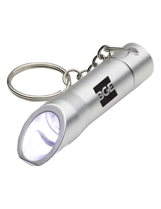 Silver Pocket LED Flashlight with Bottle Opener & Keychain w/BGE Logo