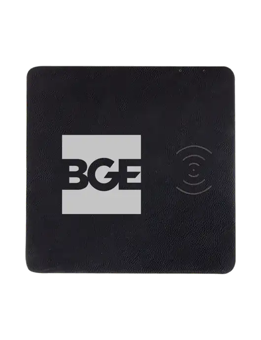 Black Laserable Leatherette Phone Charging Mat w/BGE Logo