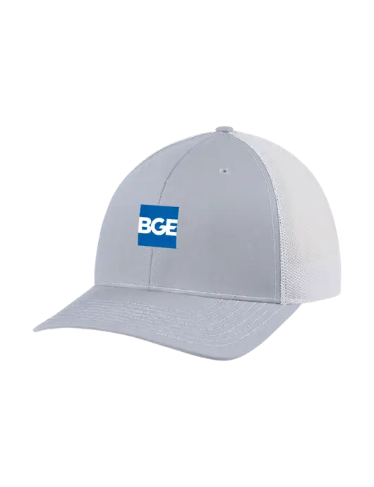 Richardson Adjustable Snapback Original 112 Trucker Cap Light Heather Grey w/White Mesh w/BGE Logo