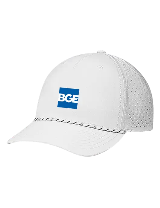 Richardson Laser Perf Performance White/White-Black Rope Cap w/BGE Logo