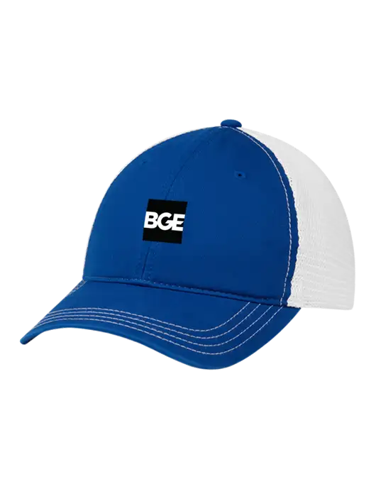 Richardson 111 Garment Washed Trucker Cap Royal w/White Mesh w/BGE Logo