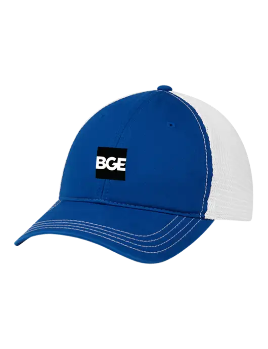 Richardson 111 Garment Washed Trucker Cap Royal w/White Mesh w/BGE Logo