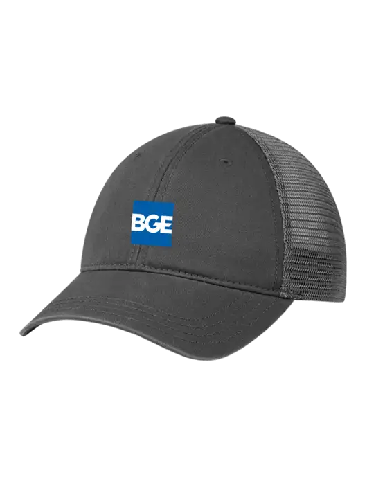 Richardson 111 Garment Washed Trucker Cap Charcoal w/Charcoal Mesh w/BGE Logo