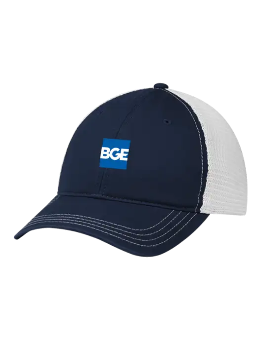 Richardson 111 Garment Washed Trucker Cap Navy w/White Mesh w/BGE Logo