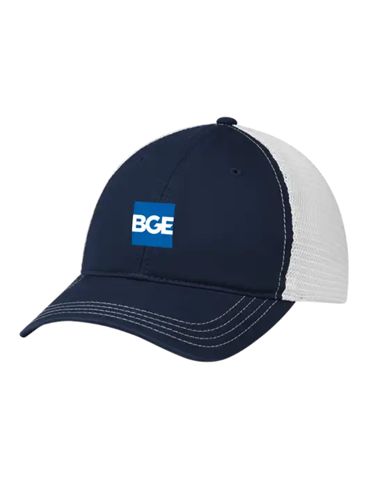 Richardson 111 Garment Washed Trucker Cap Navy w/White Mesh w/BGE Logo