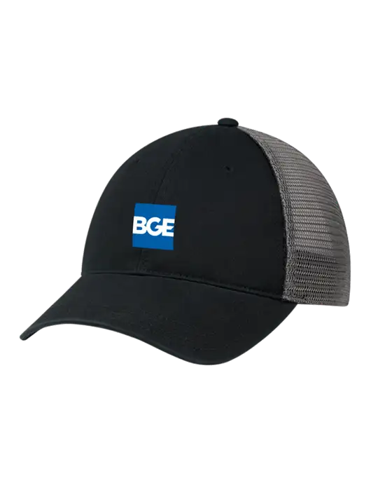 Richardson 111 Garment Washed Trucker Cap Black w/Charcoal Mesh w/BGE Logo